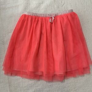 Crewcuts Coral Pink Tulle Pull On Skirt Girls Medium  School Preppy